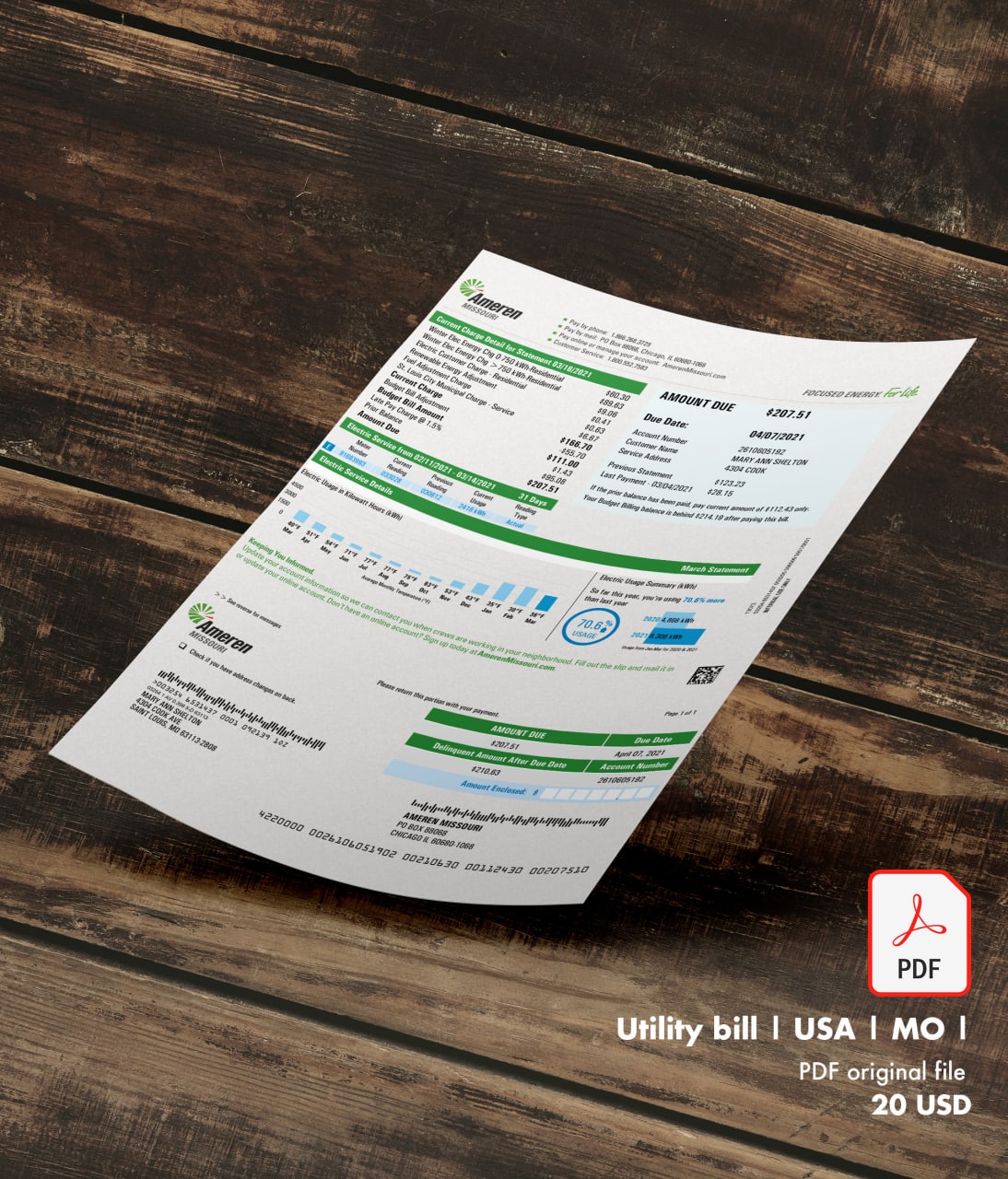 Utility bill | Ameren | USA | MO