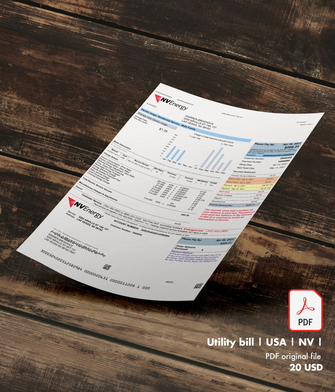 Utility bill | NVenergy | USA | NV