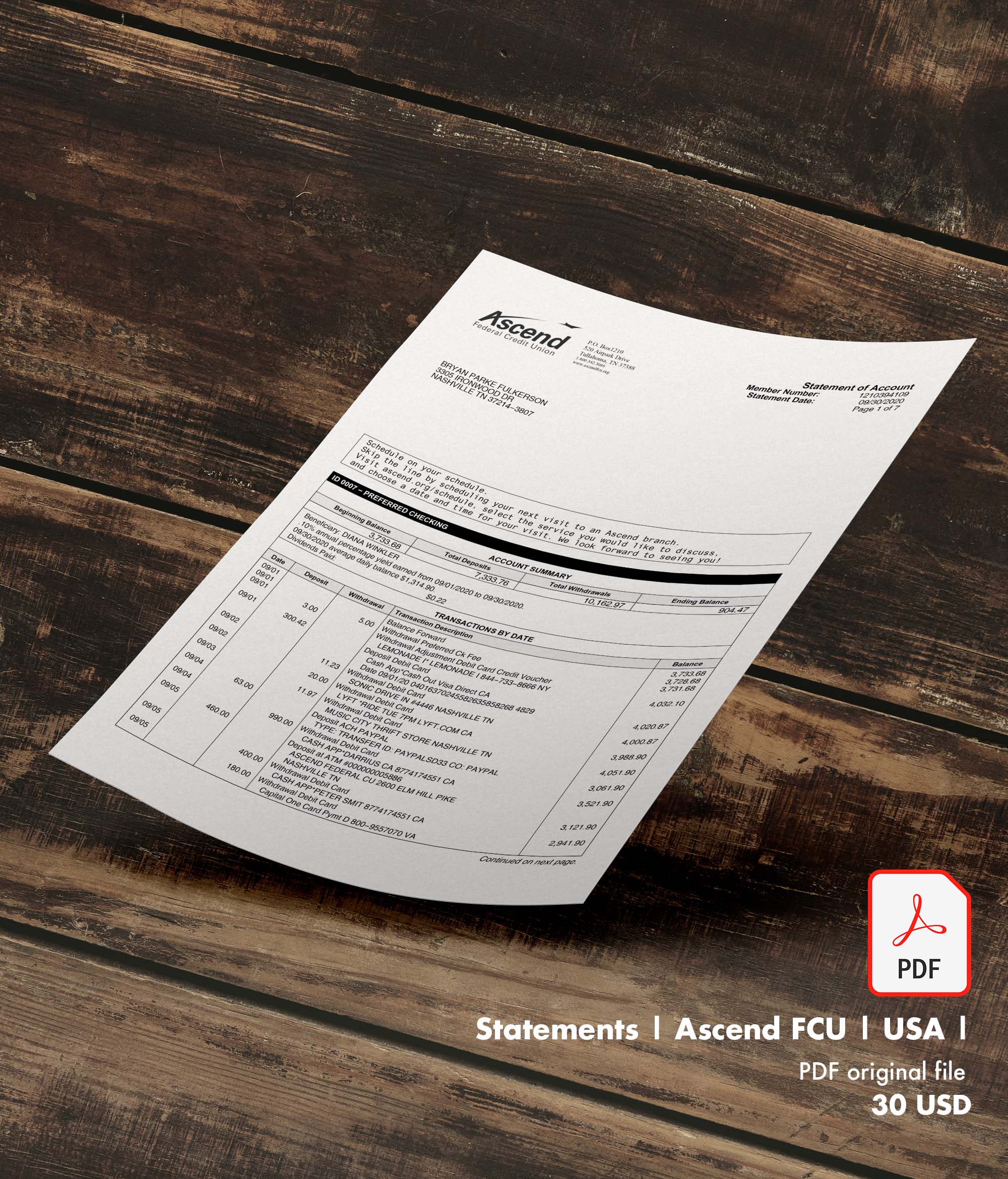 Statement | Ascend FCU | USA |