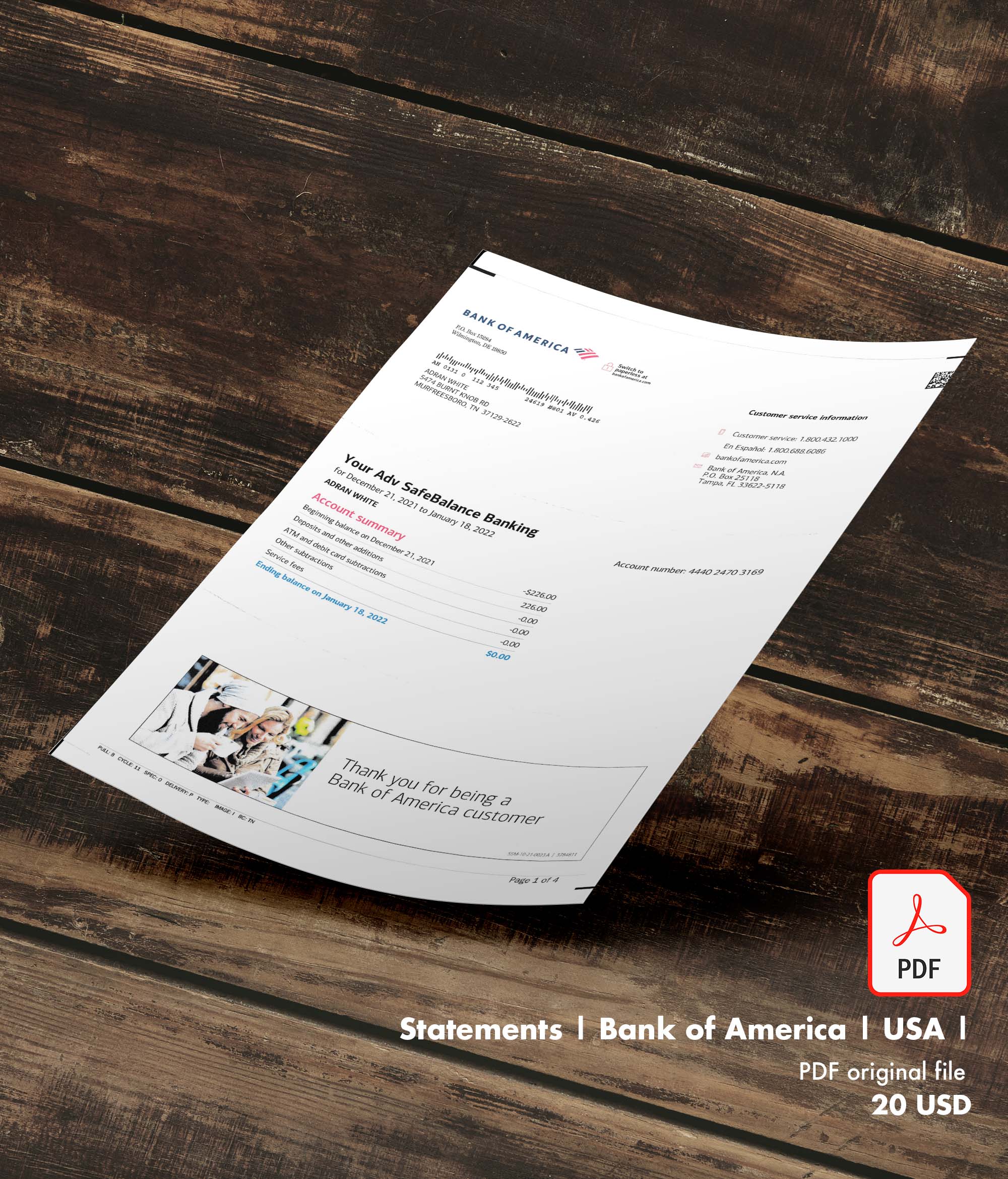 Statement | Bank of America | USA |