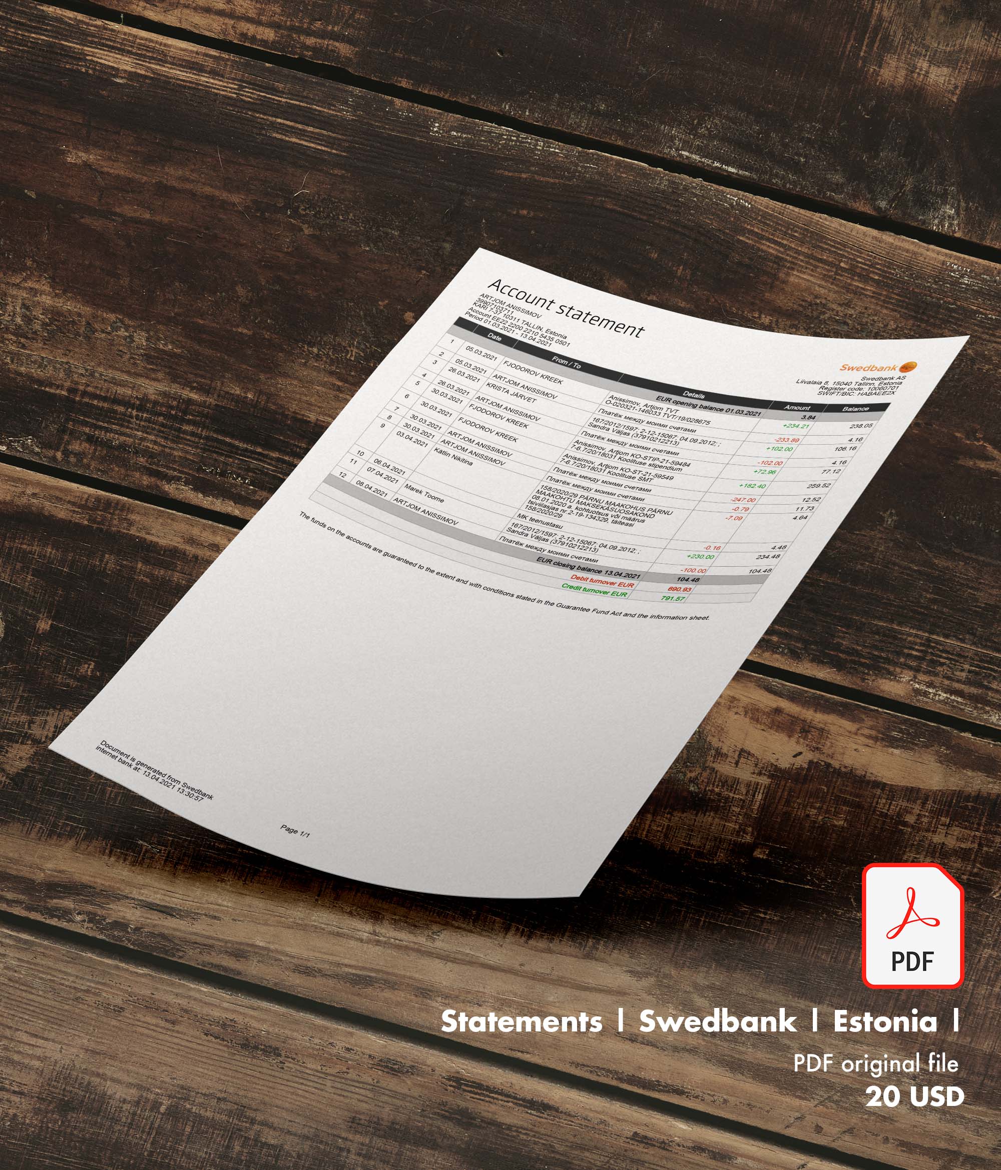 Estonia Bill Template